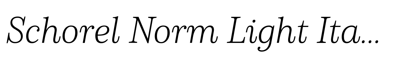 Schorel Norm Light Italic
